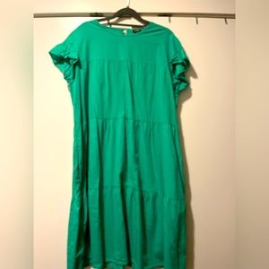 Green shift dress